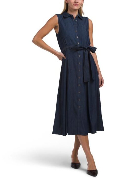 Tommy Hilfiger Dresses & Skirts - TOMMY HILFIGER Chambray Self Tie Shirt Dress